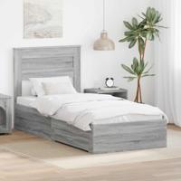 Bedframe met lade met hoofdeinde met opslag Bewerkt hout - thumbnail