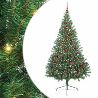 VidaXL Kunstmatig voorverlicht kerstboom met 300 led groen 210 cm pvc - thumbnail