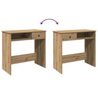 Bureau 80x40x75 cm bewerkt hout artisanaal eikenkleurig - thumbnail