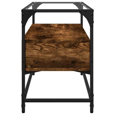 Tv-meubel met glazen blad 80x35x51 cm hout gerookt eikenkleurig