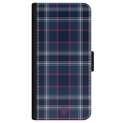 iPhone 12 flipcase - Tartan blauw