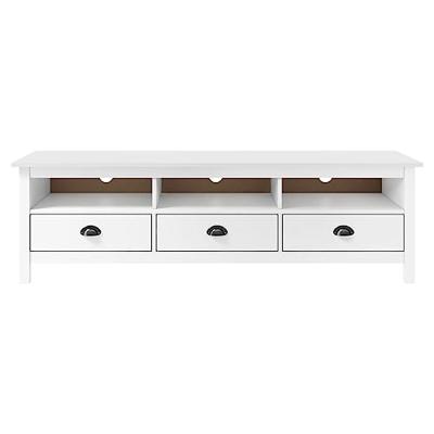 Tv-meubel Hill 158x40x47 cm massief grenenhout wit