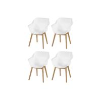 Set van 4 - Hartman Sophie Studio dining armstoel - White - Teak poot - thumbnail