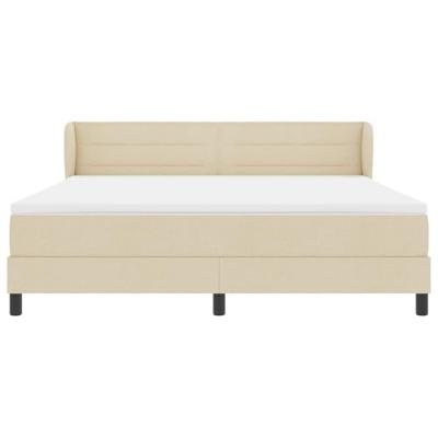 Boxspringbed met matras met hoofdeinde Crème 180 x 200 cm Stof