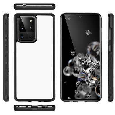 Samsung S20 Ultra Hoesje TPU Gripcase Zwart/wit Samsung S20 Ultra Hoesje TPU Gripcase Zwart/wit
