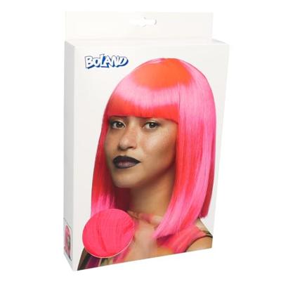 Pruik Glam Neon pink