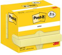 Post-It Notes, 100 vel, ft 38 x 51 mm, geel, 8 + 4 GRATIS - thumbnail