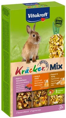 Vitakraft Kräcker Trio Mix dwergkonijnensnack 3-in-1