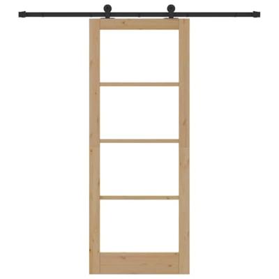 Schuifdeur met Hardware Set 'ORKDAL'Massief Hout & Glas