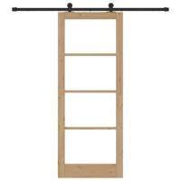 Schuifdeur met Hardware Set 'ORKDAL'Massief Hout & Glas - thumbnail