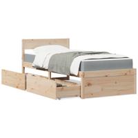 Bed met lades en matras massief grenenhout 100x200 cm - thumbnail