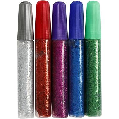 Creativ Company Glitterlijm, diverse kleuren, 5x10 ml/ 1 doos