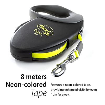 Flexi Giant Neon L Tape rollijn 8 meter Zwart - thumbnail