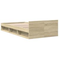 Bedframe met lade bewerkt hout sonoma eikenkleurig 75x190 cm - thumbnail
