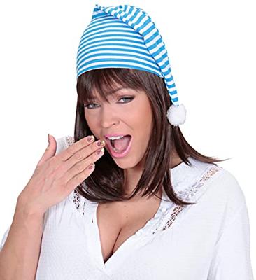 Slaapmuts blauw/wit