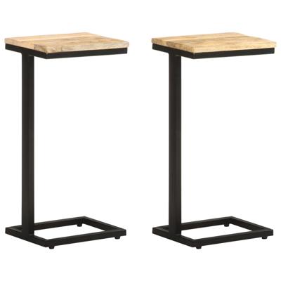 VidaXL Bijzettafels 2 st 31,5x24,5x64,5 cm ruw mangohout VidaXL Bijzettafels 2 st 31,5x24,5x64,5 cm ruw mangohout