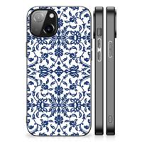 Apple iPhone 13 | iPhone 14 Bloemen Hoesje Flower Blue - thumbnail
