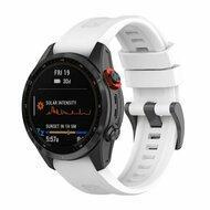By Qubix - Siliconen sportbandje - Wit - Compatible met Garmin Instinct 3 / Instinct E - 45mm - Compatible Garmin bandje - Bandbreedte: 22mm