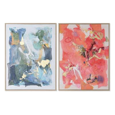 Canvas Home ESPRIT Blauw Roze polyestyreen Canvas Abstract Modern 94 x 4 x 123,5 cm (2 Stuks)