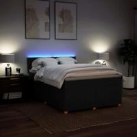 Boxspring met matras stof zwart 140x200 cm - thumbnail
