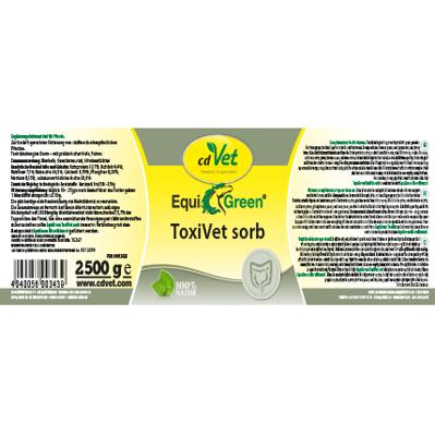 cdVet EquiGreen ToxiVet sorb voedingssupplement voor paarden 2500 g (2,5 kg) - 100% natuurlijke darmgezondheid met prebiotische gist, 2500 g, 343