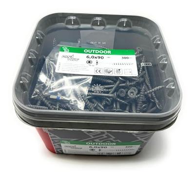 Dynaplus Unischroef/Spaanplaatschroef Ar-Coating Platkop deeldraad +Snijpunt Torx TX30 6.0X90/45 | 300 stuks - 0289.14.50501