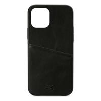 Senza Pure Leather Cover with Card Slot Apple iPhone 12/12 Pro Deep Black - thumbnail
