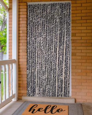 Vliegengordijn Kattenstaarten Grijs-Blauw-Wit gemeleerd - 100cm x 230cm