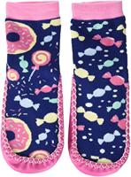 Playshoes soksloffen marine | roze snoepjes Maat - thumbnail