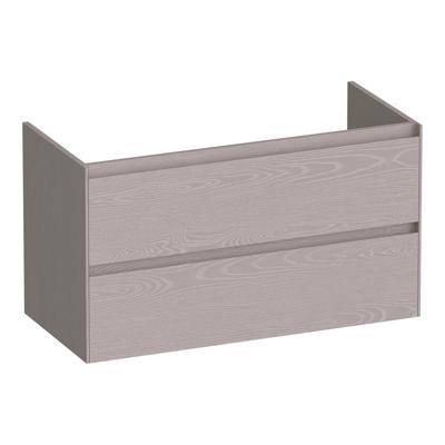 Brauer Inspire - Onderkast - 100 cm - met 2 Softclose Lades Greeploos en 1 Sifon Uitsparing - Timber Greige