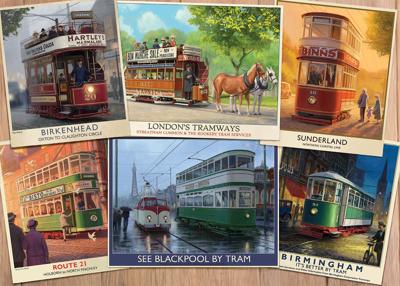 Vintage Trams Puzzel 1000 Stukjes