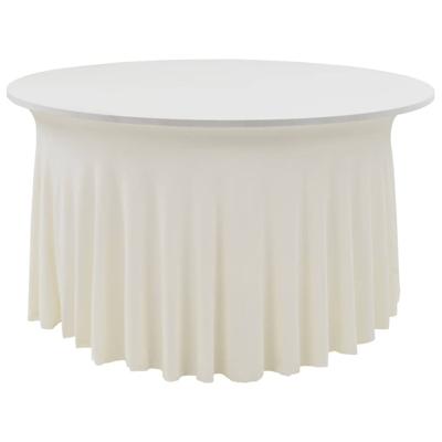 vidaXL 2 st Tafelhoezen stretch met rok 180x74 cm crème vidaXL 2 st Tafelhoezen stretch met rok 180x74 cm crème