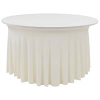 vidaXL 2 st Tafelhoezen stretch met rok 180x74 cm crème - thumbnail