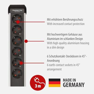 Brennenstuhl Premium-Protect-Line 6-voudig stekkerdoos Brennenstuhl Premium-Protect-Line 6-voudig stekkerdoos
