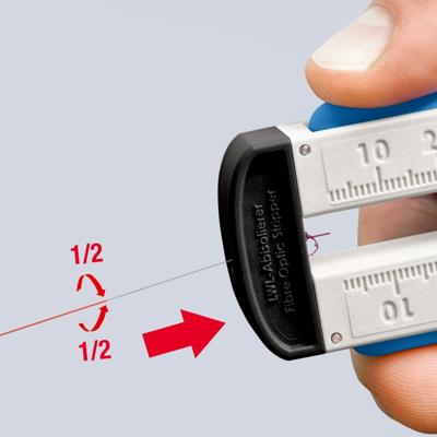 Knipex 12 85 110 SB Abisolierwerkzeug f. Glasfaserkabel Stripgereedschap Geschikt voor: Ronde kabel