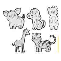 Creative Craft Group Kraskunst stickers - dieren, 6dlg. - thumbnail