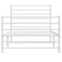 Bedframe met hoofd- en voeteneinde metaal wit 107x203 cm - thumbnail