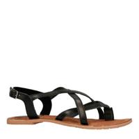 Sacha leren sandalen zwart - thumbnail