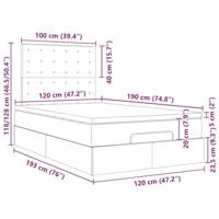 Ottoman bed met matrassen 120x190cm fluweel roze - thumbnail