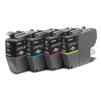 Originele inktcartridge Brother LC421XL Zwart/Cyaan/Magenta/Geel (4 Stuks)