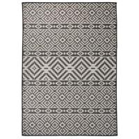 VidaXL Buitenkleed met patroon platgeweven 120x170 cm zwart - thumbnail