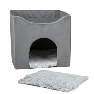 Trixie kattenhuis harvey grijs-wit / zwart