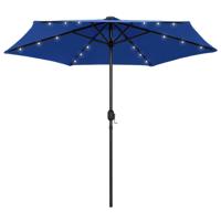 Parasol met LED-verlichting en aluminium paal 270 cm azuurblauw - thumbnail