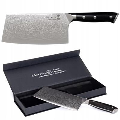 Cleaver Kohersen Elegance Ebony Wood Damascus stalen hakmes 16,5 cm