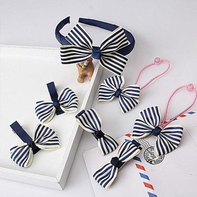 7 stuks/set kinderen accessoires Hairband baby meisjes mooie Bow Headwear Hair clip (Navy gestreept) 7 stuks/set kinderen accessoires Hairband baby meisjes mooie Bow Headwear Hair clip (Navy gestreept)
