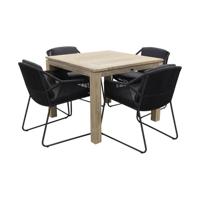Accor antraciet/Rome grey 100 cm. - tuinset 5-delig - thumbnail