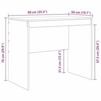Bureau Sonoma eiken 90 x 50 x 76 cm Bewerkt hout - thumbnail