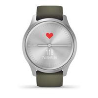 Garmin vivomove Style, Silver-Moss Green, Silicone Smartwatch Mosgroen - thumbnail