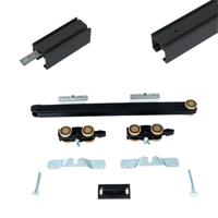 Xperta set 6m rail - Zwart - Plafond opbouw - Enkele deur - Dubbele softclose - opbouw - thumbnail