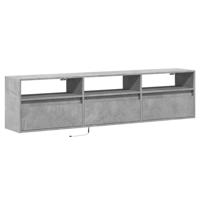Tv-wandmeubel met LED-verlichting 180x31x45 cm betongrijs - thumbnail